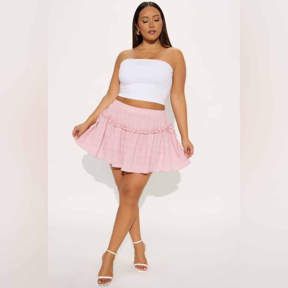 Nivea Textured Mini Skirt Pink